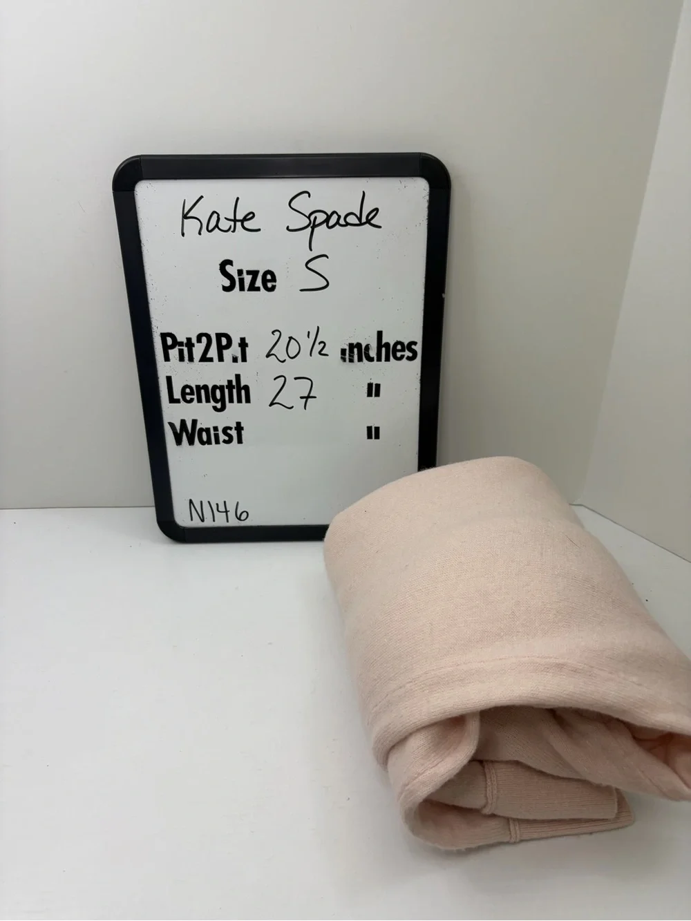 Kate Spade Live Colorfully Beaded Light Pink Peach Wool & Cashmere Sweater Small